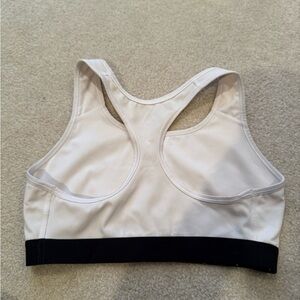 Women's White and Black Sports Bra